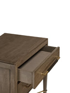 Chiara Nightstand - Wood, Metal Base