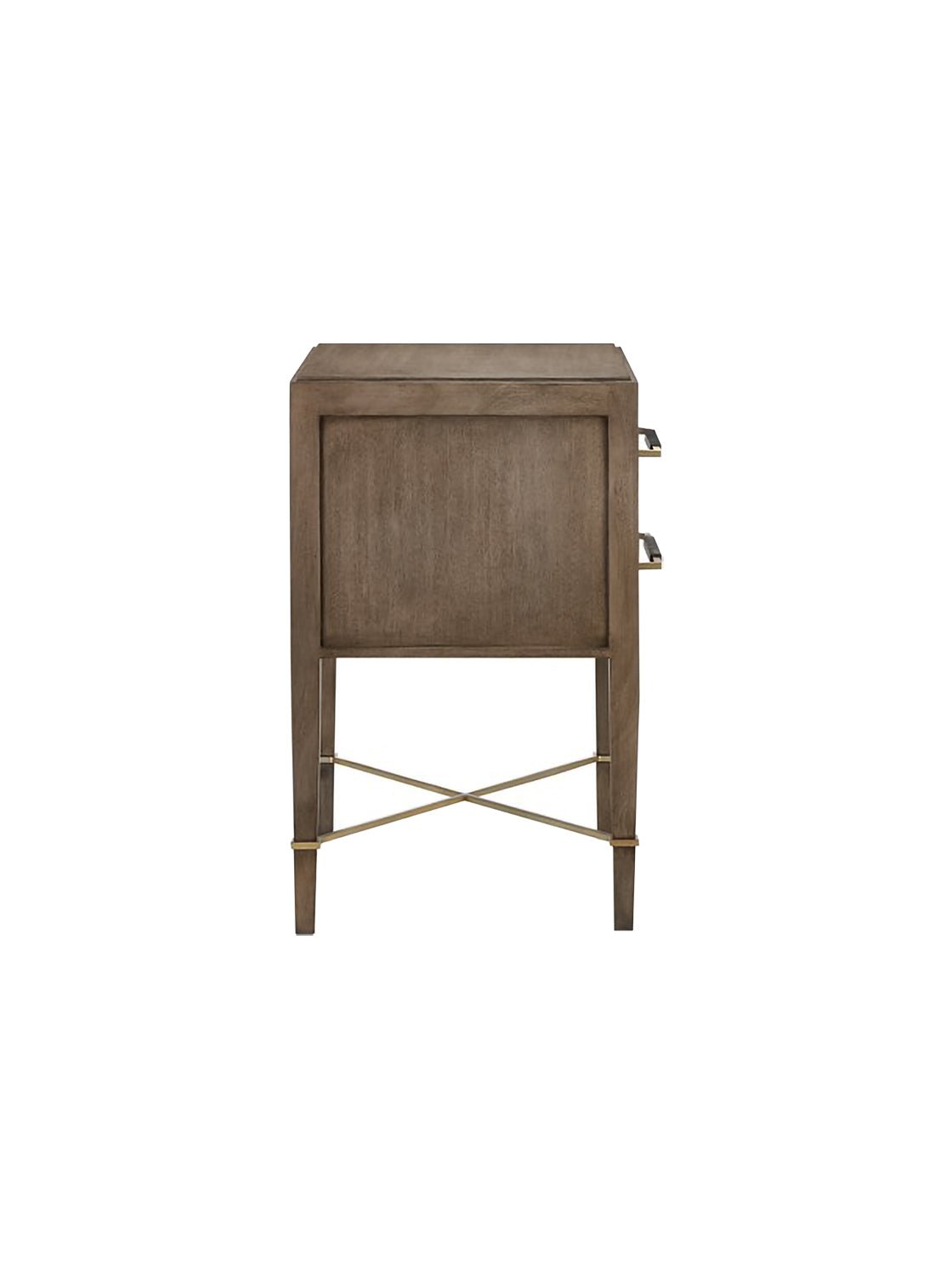 Chiara Nightstand - Wood, Metal Base