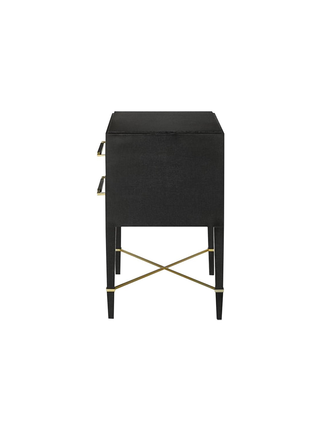 Chiara Nightstand - Wood, Metal Base