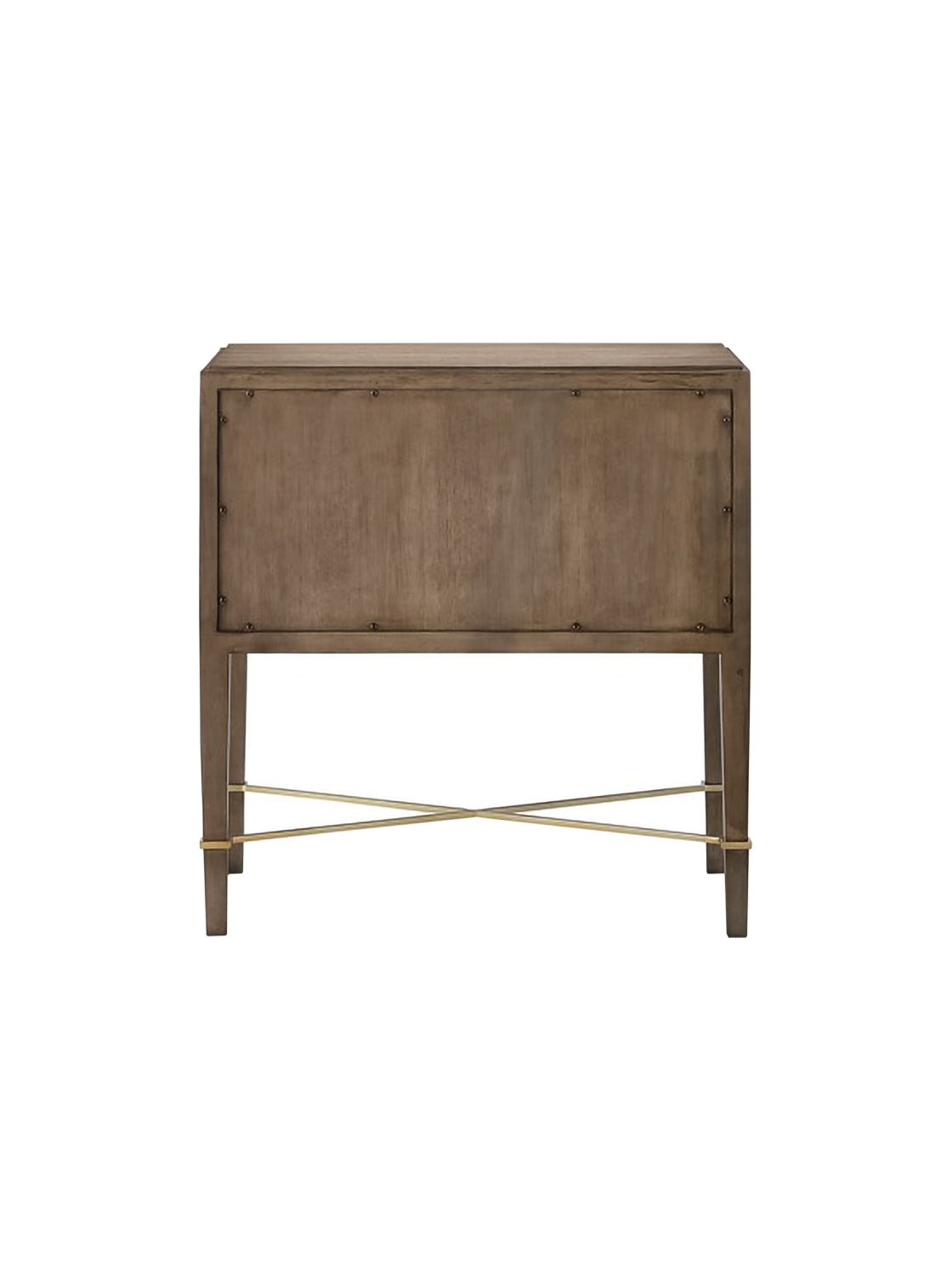 Chiara Nightstand - Wood, Metal Base