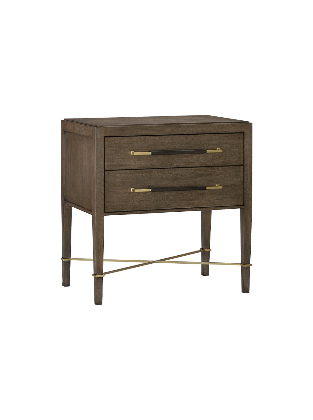 Chiara Nightstand - Wood, Metal Base