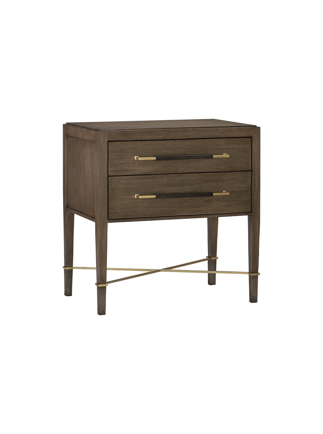 Chiara Nightstand - Wood, Metal Base