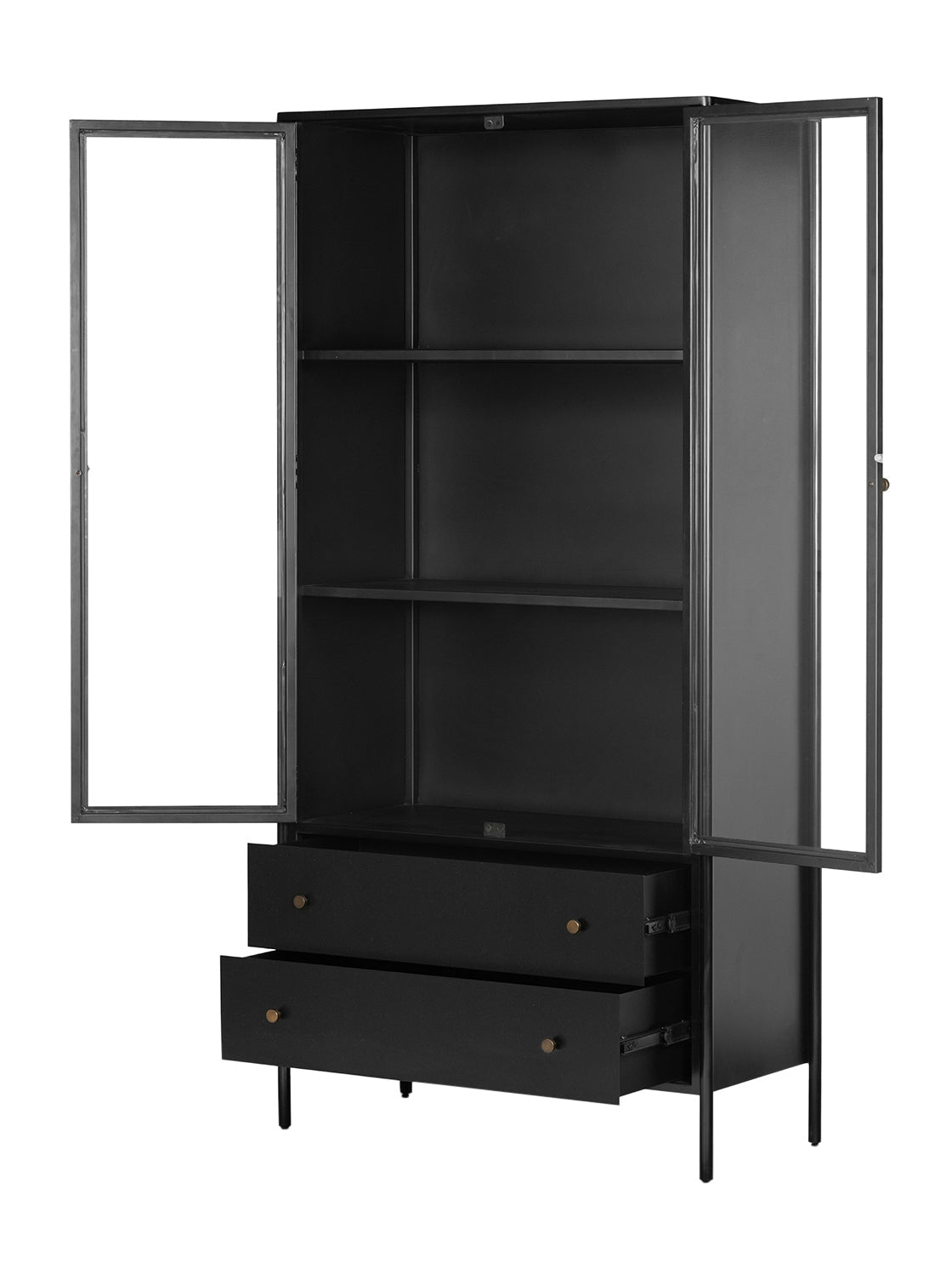 Clifford Cabinet - Metal Base, Glass Top