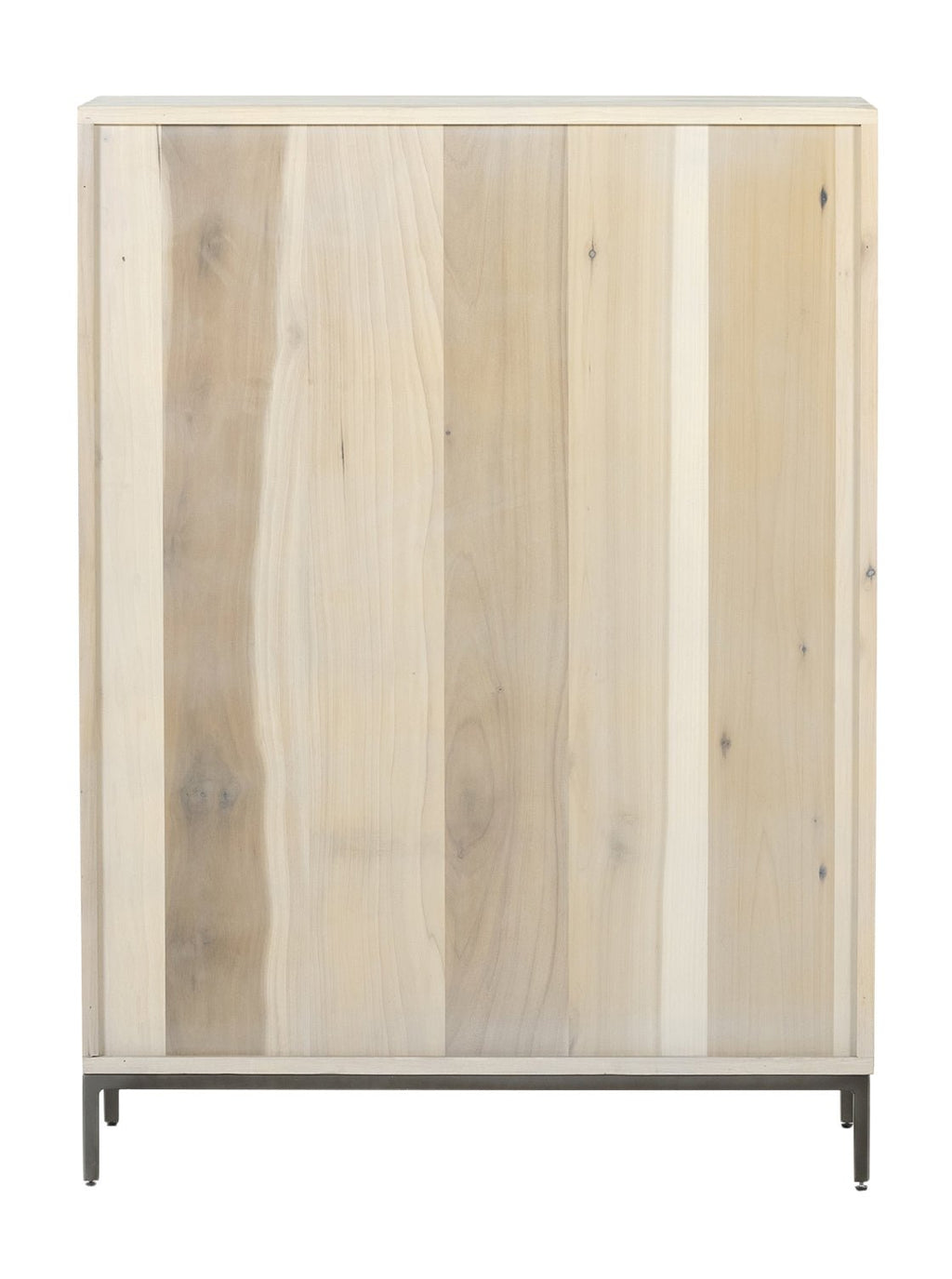 Cole 5-Drawer Dresser - Leather, Metal Base