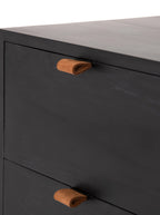 Cole 5-Drawer Dresser - Leather, Metal Base