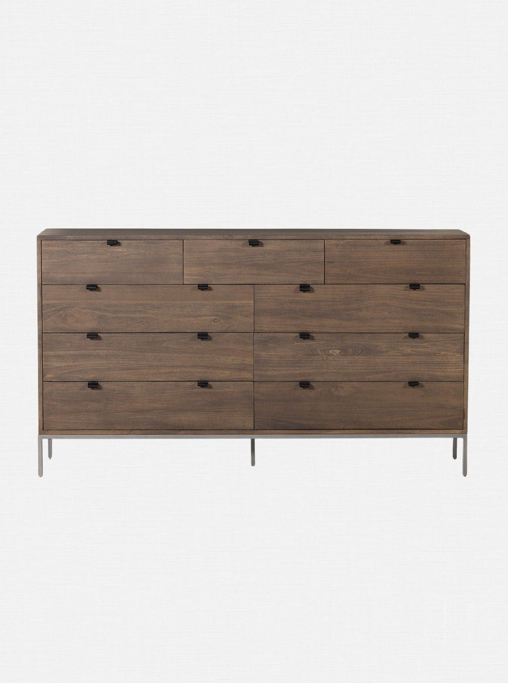 Cole 9-Drawer Dresser - Leather, Metal Base