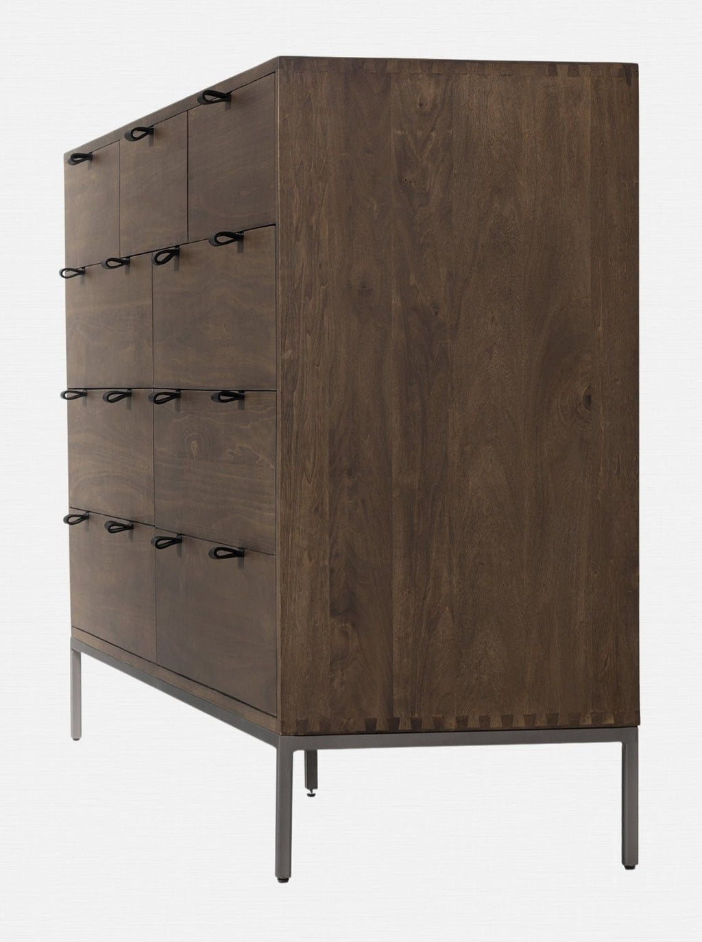 Cole 9-Drawer Dresser - Leather, Metal Base