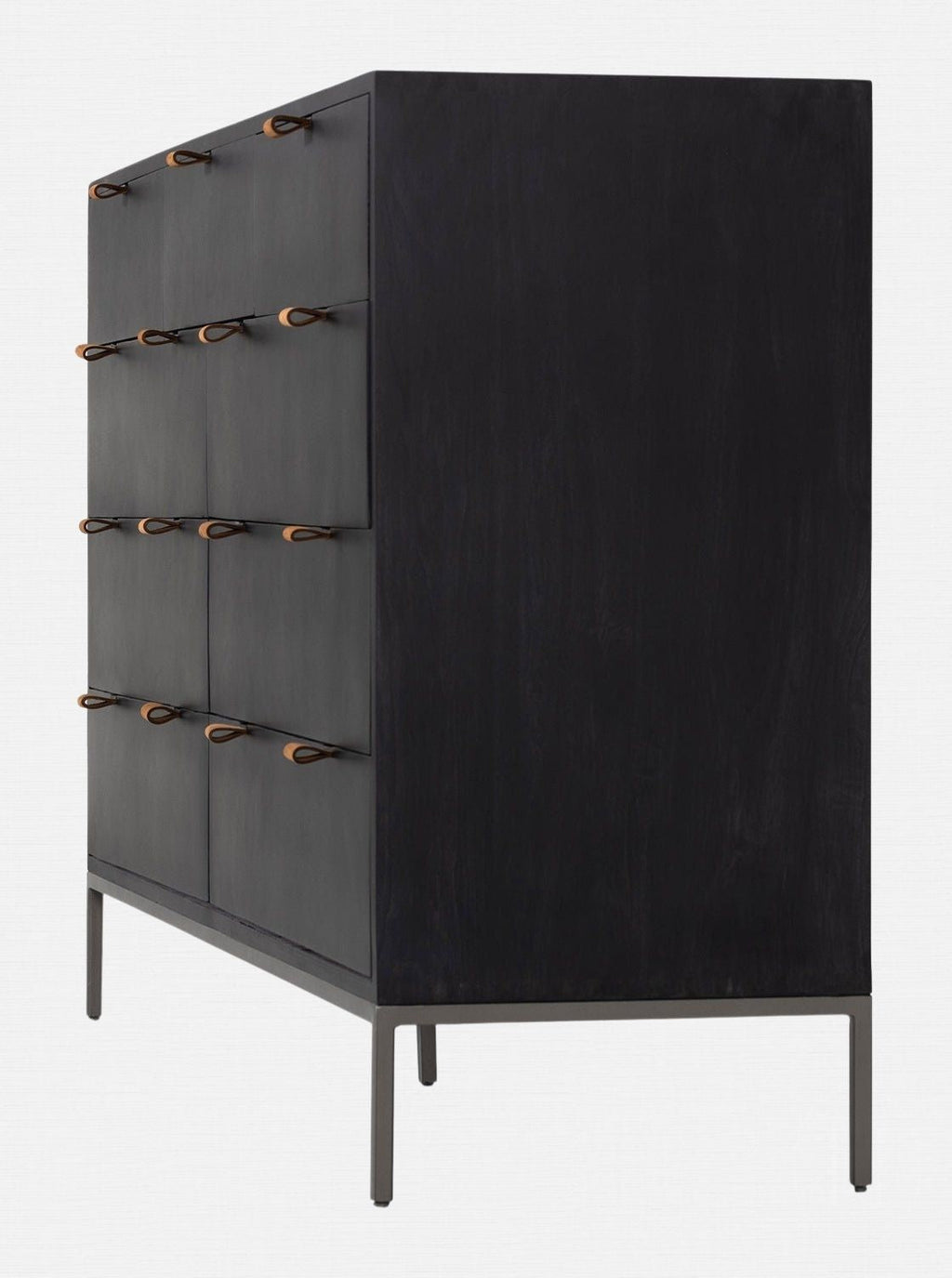 Cole 9-Drawer Dresser - Leather, Metal Base