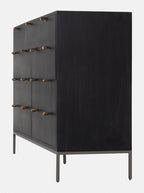 Cole 9-Drawer Dresser - Leather, Metal Base