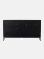 Cole 9-Drawer Dresser - Leather, Metal Base