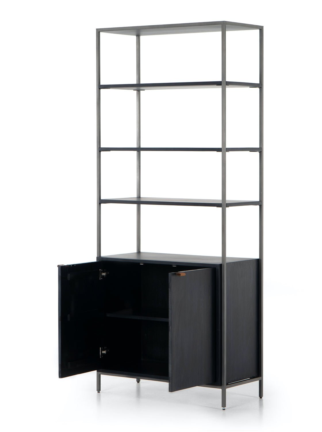 Cole Bookcase - Leather, Wood