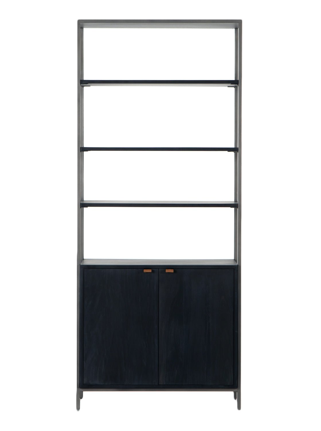 Cole Bookcase - Leather, Wood