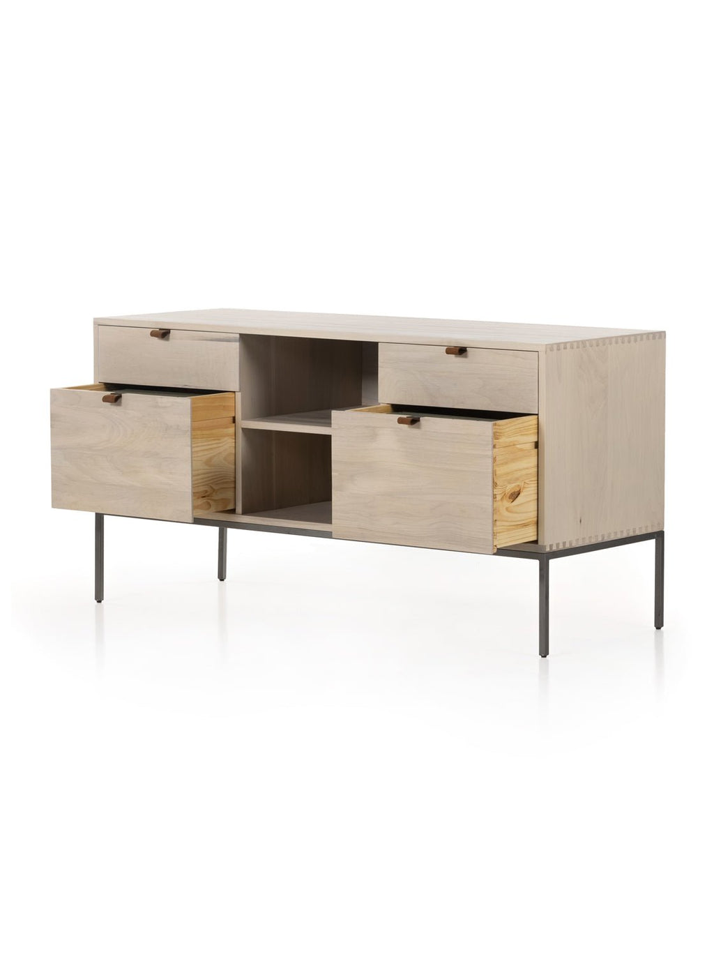 Cole Sideboard - Leather, Metal Base