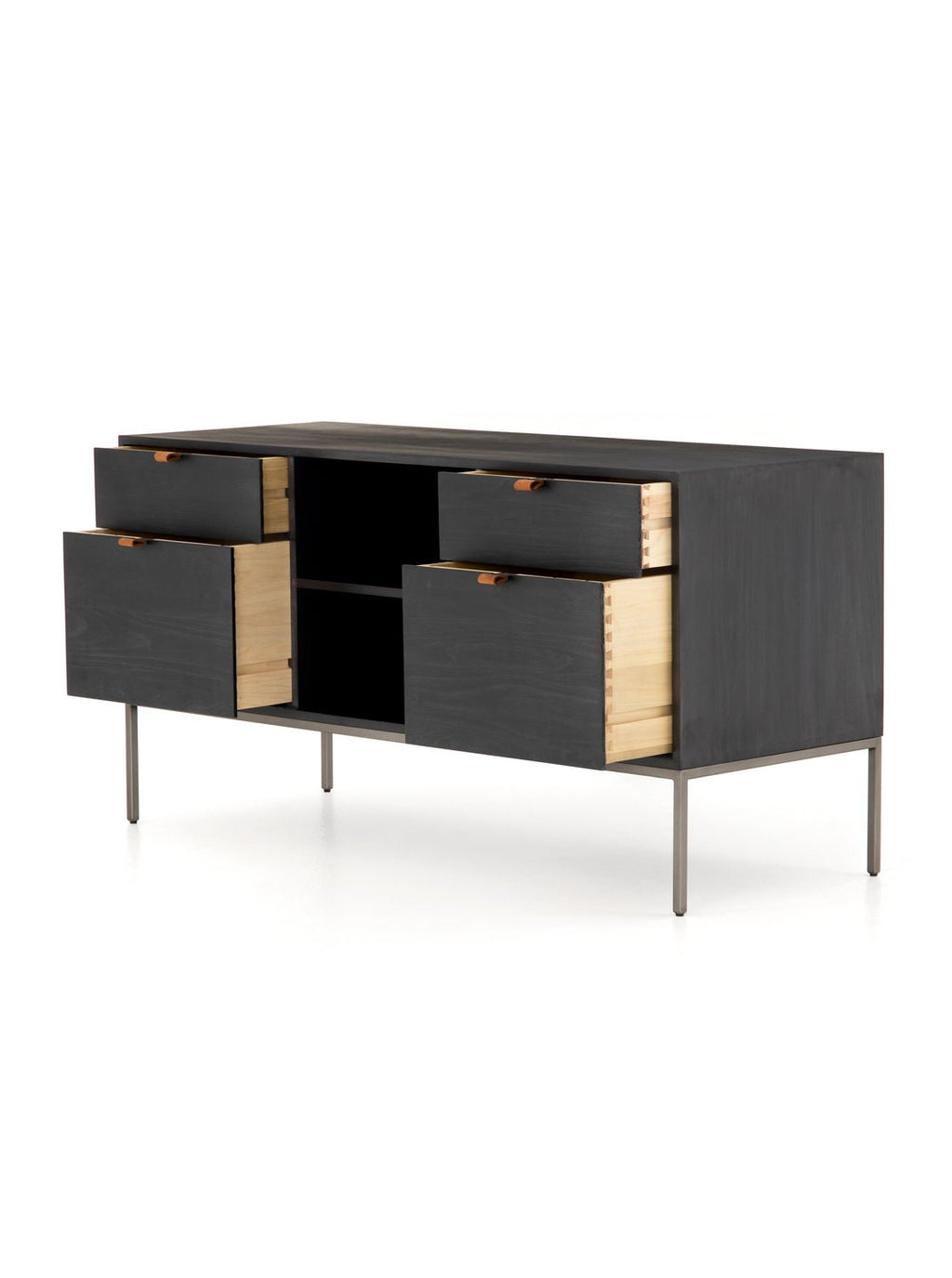 Cole Sideboard - Leather, Metal Base