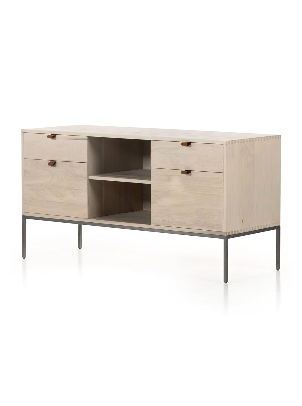 Cole Sideboard - Leather, Metal Base