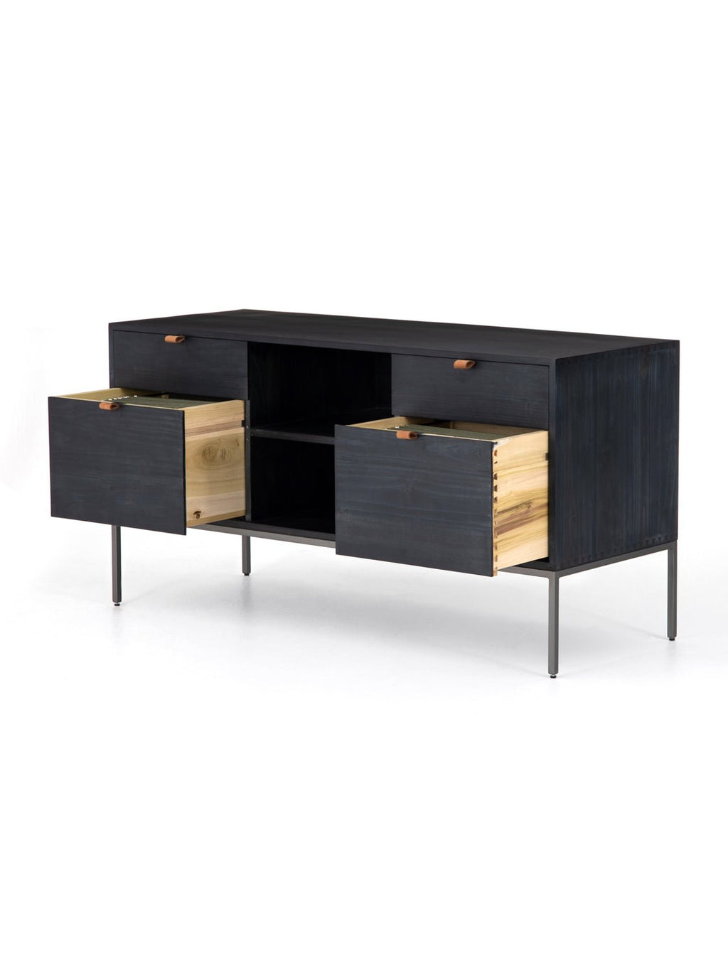 Cole Sideboard - Leather, Metal Base
