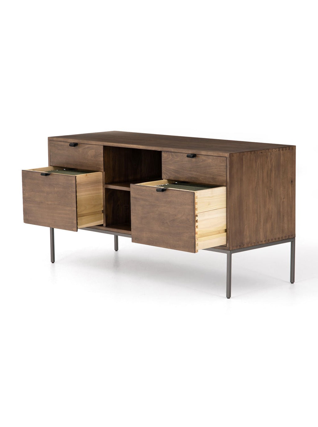 Cole Sideboard - Leather, Metal Base