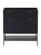 Cole Small Cabinet - Leather, Metal Base