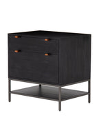 Cole Small Cabinet - Leather, Metal Base