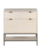 Cole Small Cabinet - Leather, Metal Base