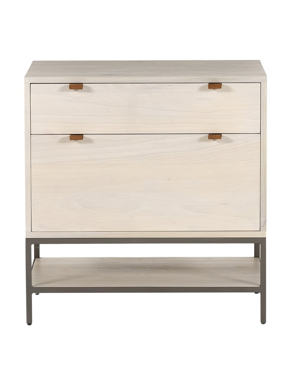 Cole Small Cabinet - Leather, Metal Base