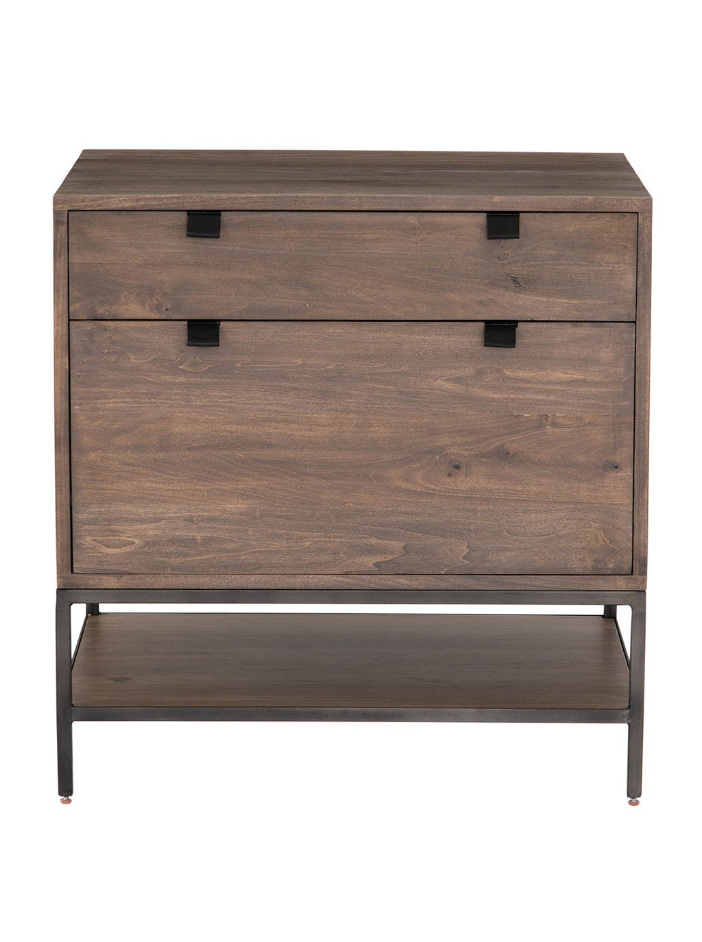 Cole Small Cabinet - Leather, Metal Base