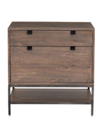 Cole Small Cabinet - Leather, Metal Base