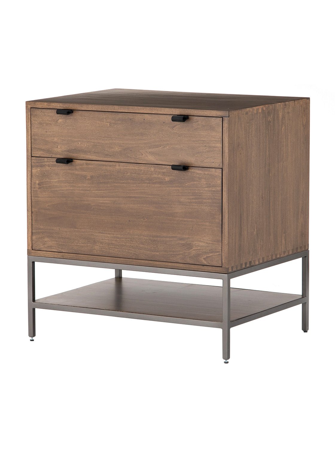 Cole Small Cabinet - Leather, Metal Base