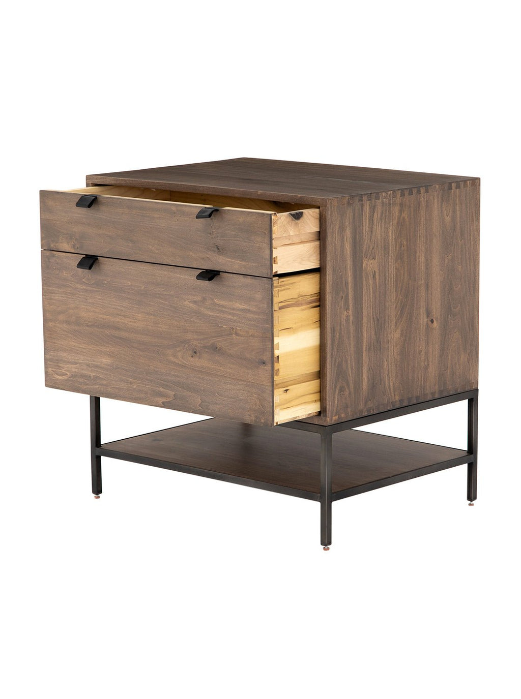 Cole Small Cabinet - Leather, Metal Base