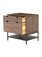 Cole Small Cabinet - Leather, Metal Base