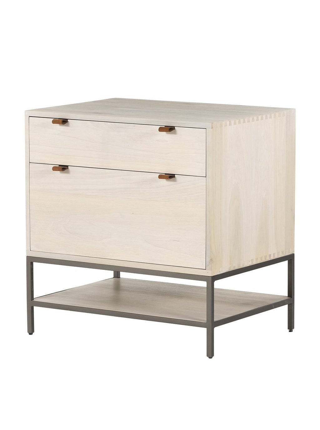 Cole Small Cabinet - Leather, Metal Base