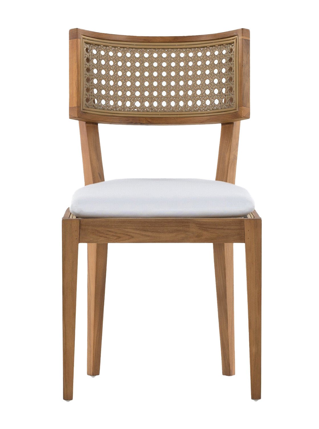 Eleanor Outdoor Dining Chair - Teak Wood, Cane Detail