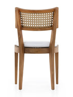 Eleanor Outdoor Dining Chair - Teak Wood, Cane Detail