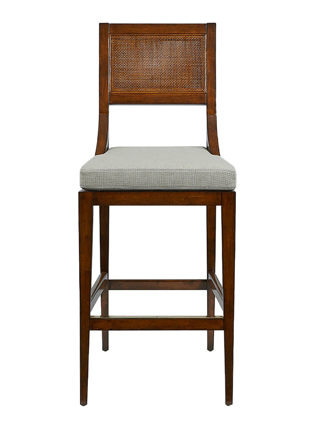 Elise Bar + Counter Stool - Upholstered, Cane Detail