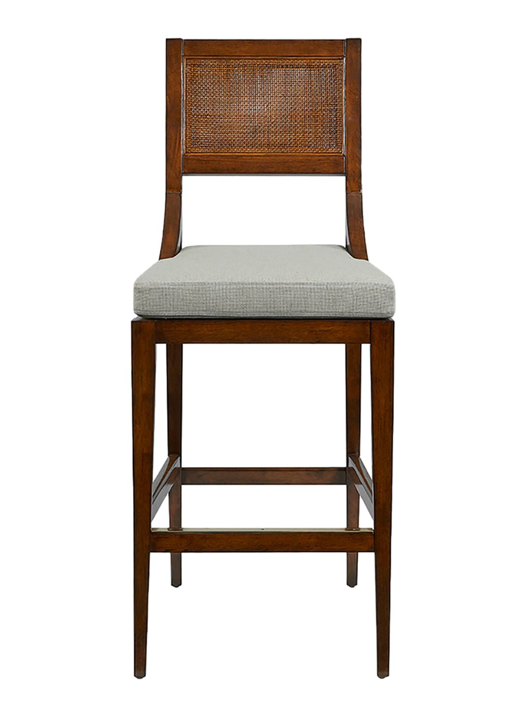 Elise Bar + Counter Stool - Upholstered, Cane Detail
