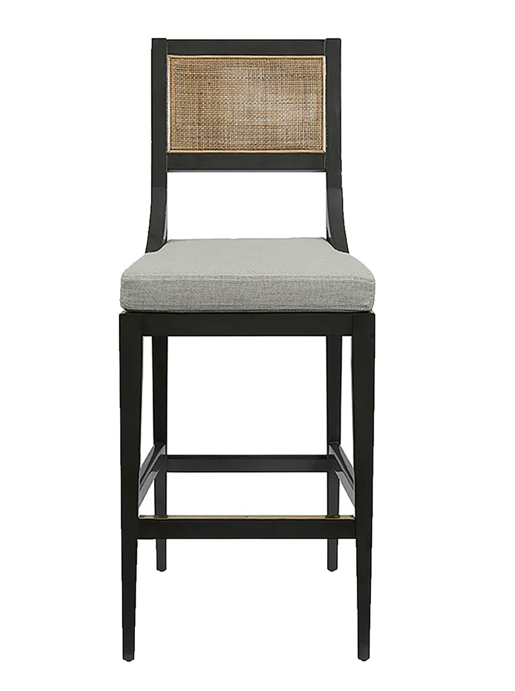 Elise Bar + Counter Stool - Upholstered, Cane Detail
