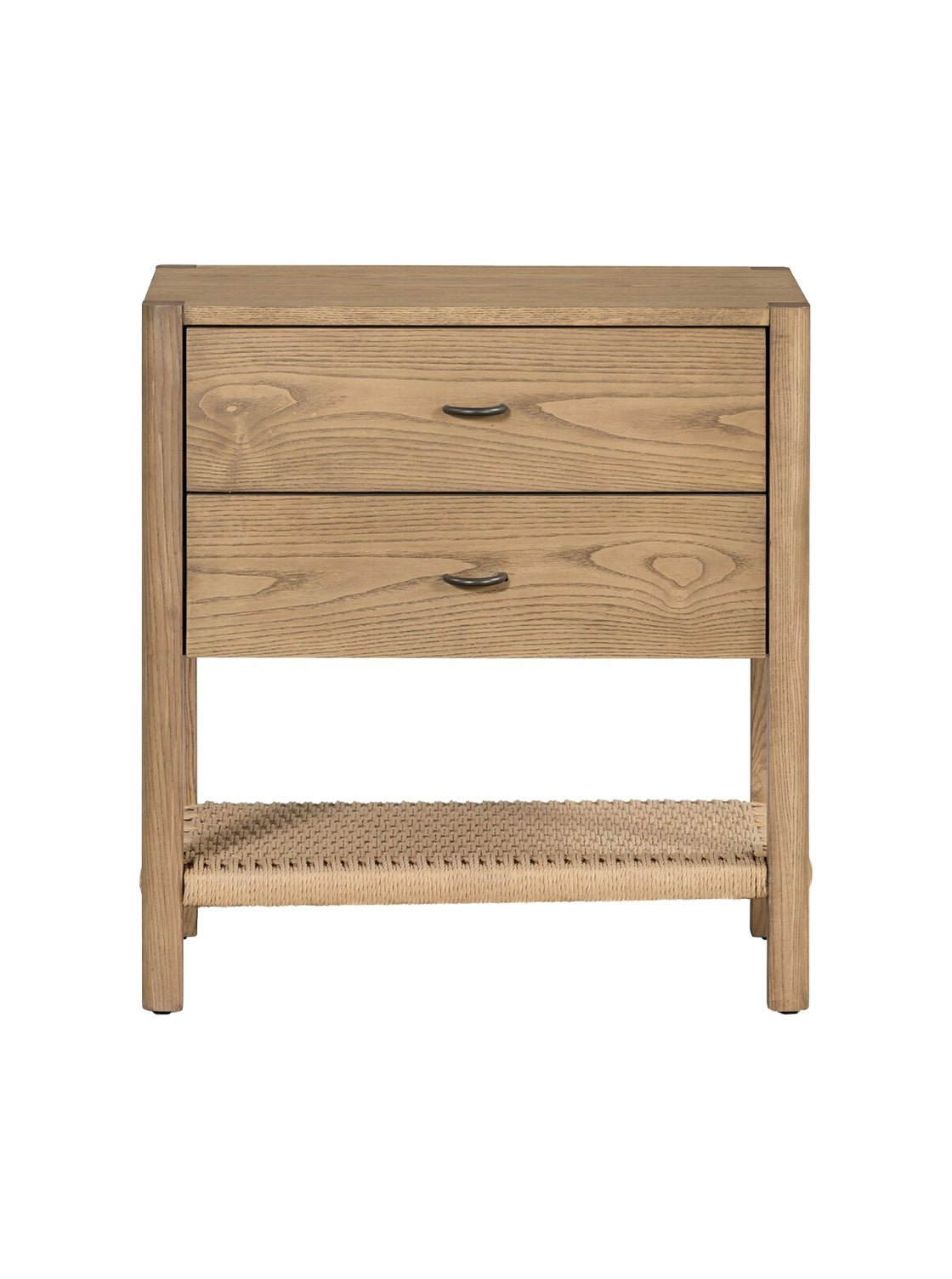 Elizabeth Nightstand - Ash Wood, Metal Base