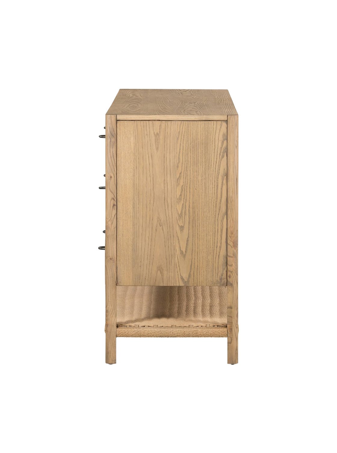 Elizabeth Six Drawer Dresser - Ash Wood, Metal Base