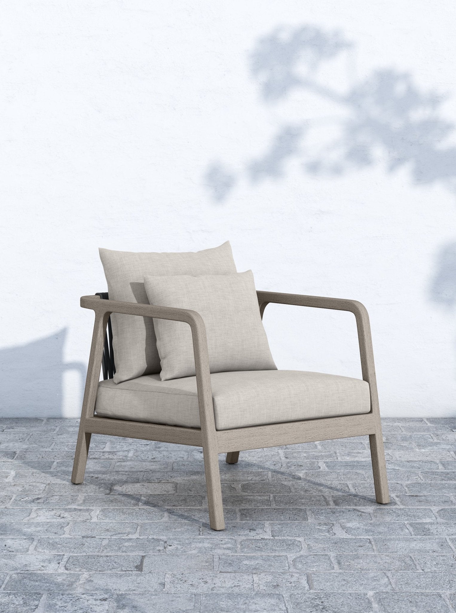 Halle Outdoor Chair - Upholstered, Teak Wood