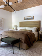 Iger Bench - Upholstered, Oak Wood