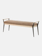 Iger Bench - Upholstered, Oak Wood