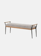 Iger Bench - Upholstered, Oak Wood
