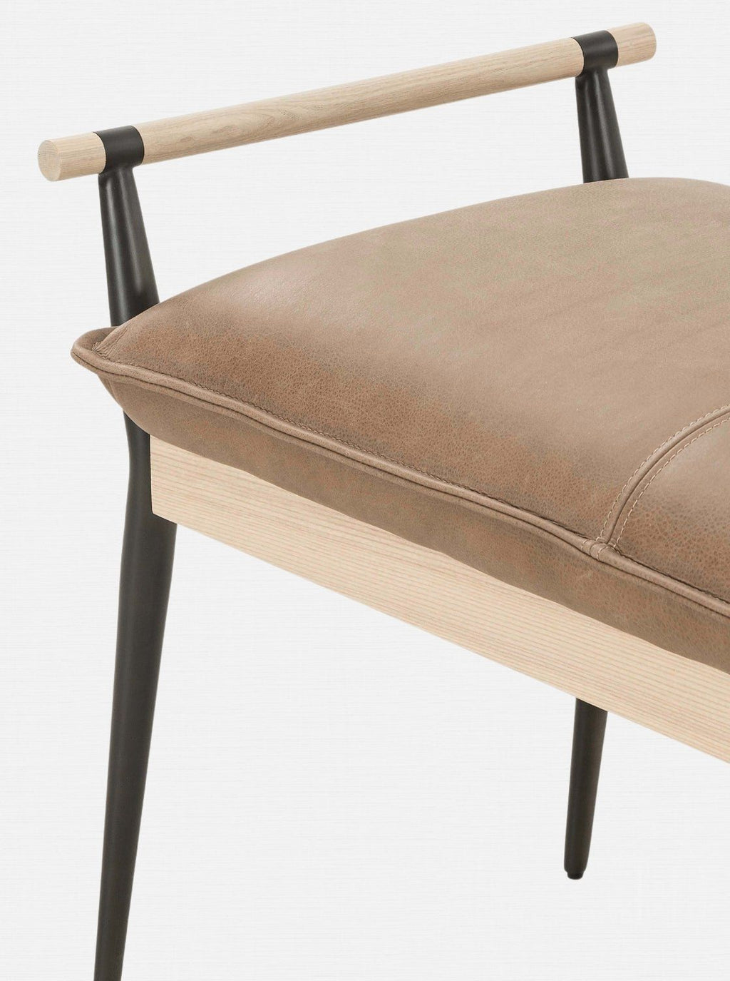 Iger Bench - Upholstered, Oak Wood