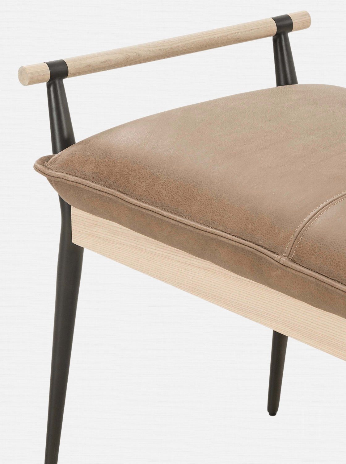 Iger Bench - Upholstered, Oak Wood