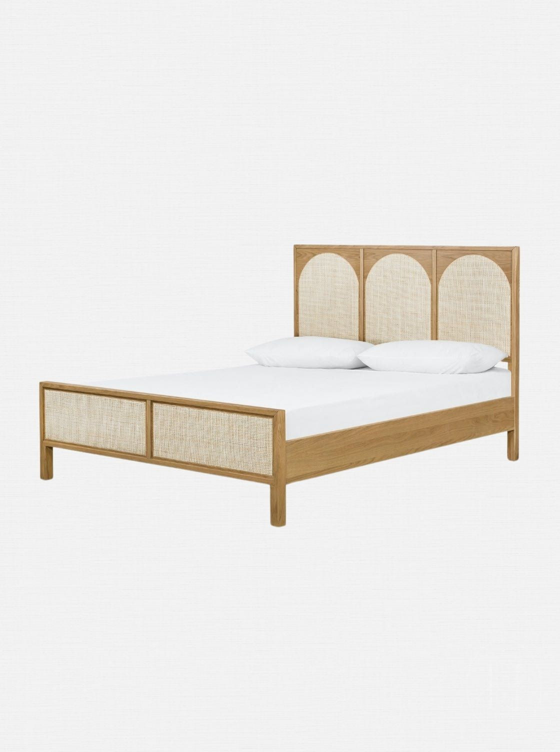 Ira Bed - Oak Wood, Cane Detail