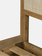 Ira Bed - Oak Wood, Cane Detail