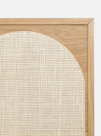 Ira Bed - Oak Wood, Cane Detail