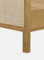 Ira Bed - Oak Wood, Cane Detail