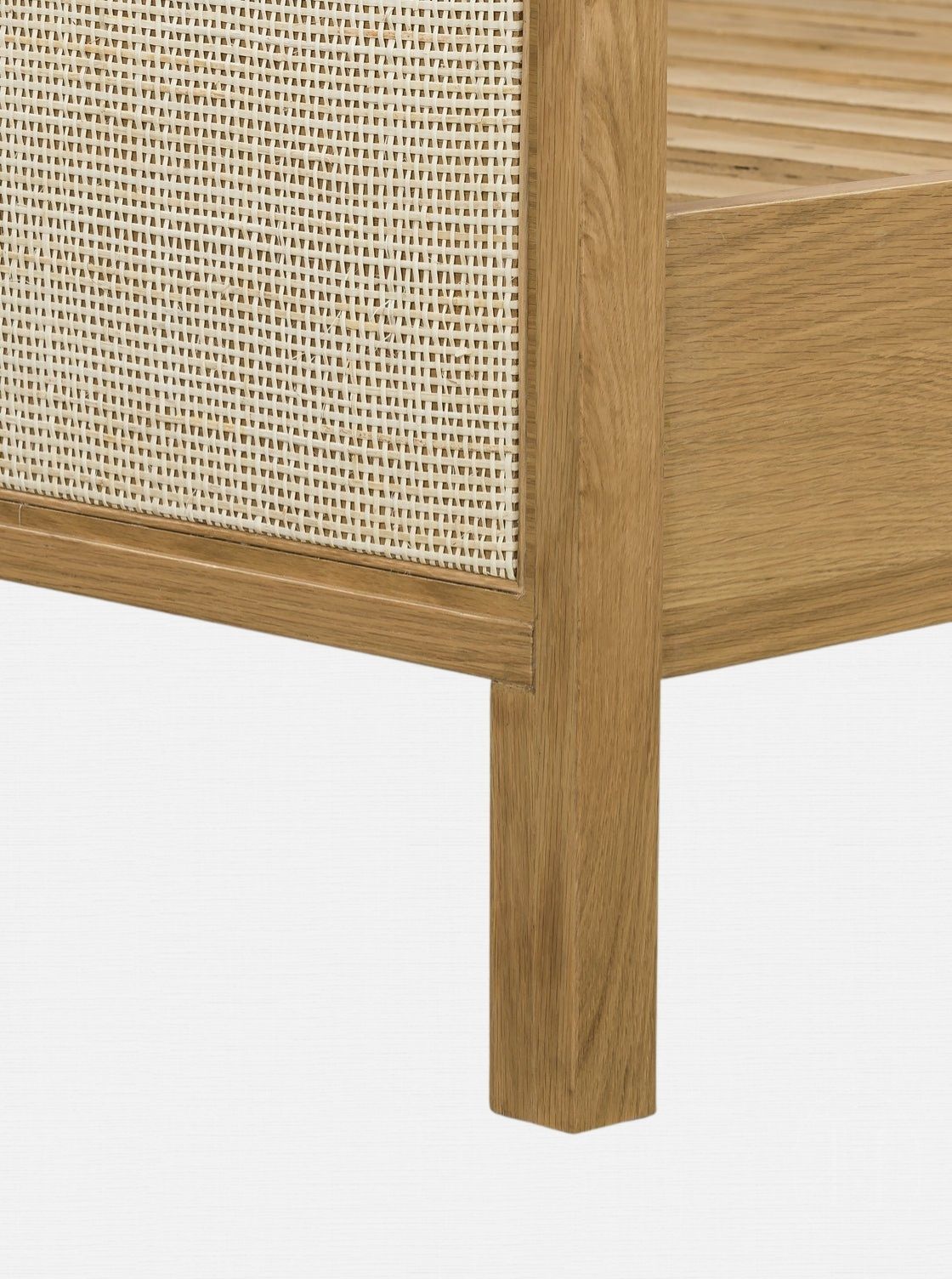 Ira Bed - Oak Wood, Cane Detail