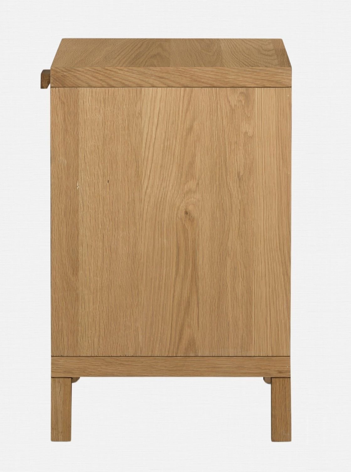 Ira Nightstand - Wood, Cane Detail